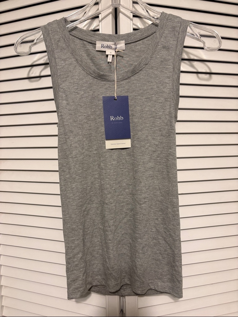 NWT ROHB Grey Ribbed Sleeveless Tank Size XS